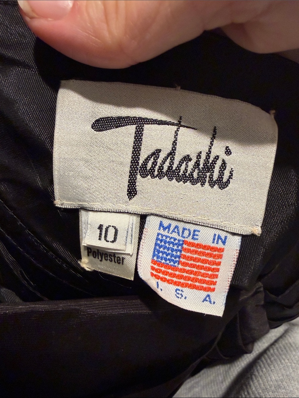 Vintage Tadashi Black Rosette-Shoulder Cocktail Dress - Picture 4 of 5